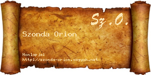 Szonda Orion névjegykártya
